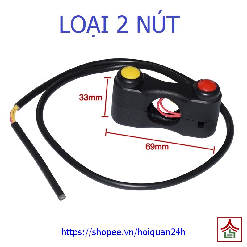 Cùm Công Tắc 5 Nút Nhấn Ducati On/Off Passing Chế Đèn Còi Cho Xe Máy, Xe Điện