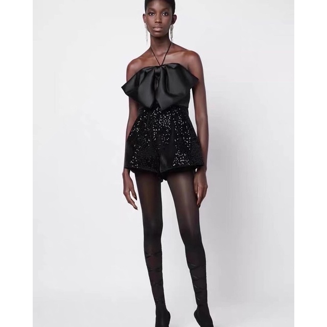 Bộ áo liền quần chất liệu sequin cao cấp mẫu Zara xuất dư xịn like aut 99% mẫu mới 2022