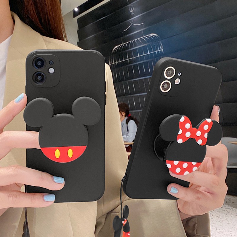 Ốp Lưng Họa Tiết Chuột Mickey Với Vòng Giá Đỡ Thời Trang Cho Xiaomi Mi 10t Redmi 9t Note 10 8 7 9 Pro 9s 8a 7a 6a 9a