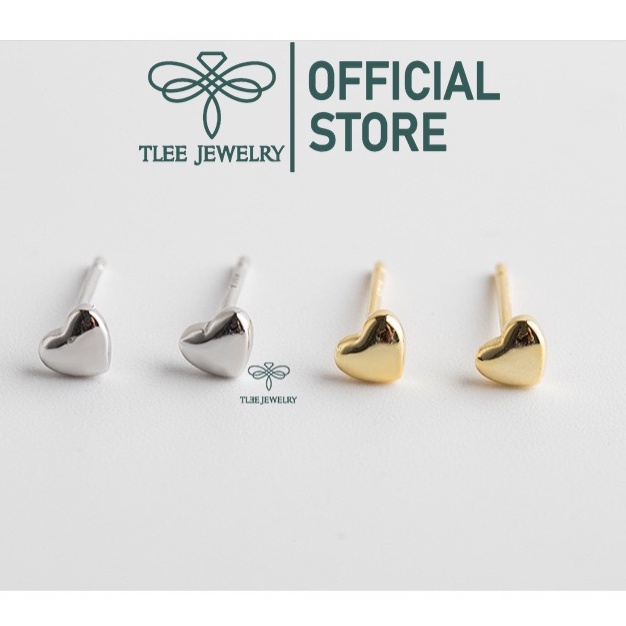 Khuyên tai bạc TLEE tim phồng mini xinh xắn TleeJewelry B0293