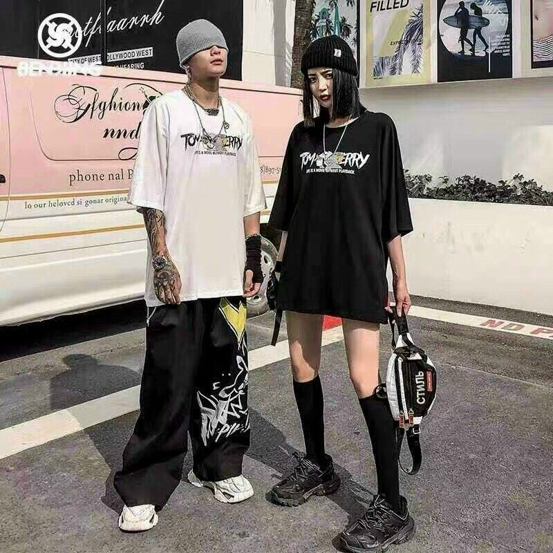 Áo thun Unisex Nam nữ Tay lỡ Phông Rộng in hình Tom & jerry Freesize  35-75kg - A3 | BigBuy360 - bigbuy360.vn