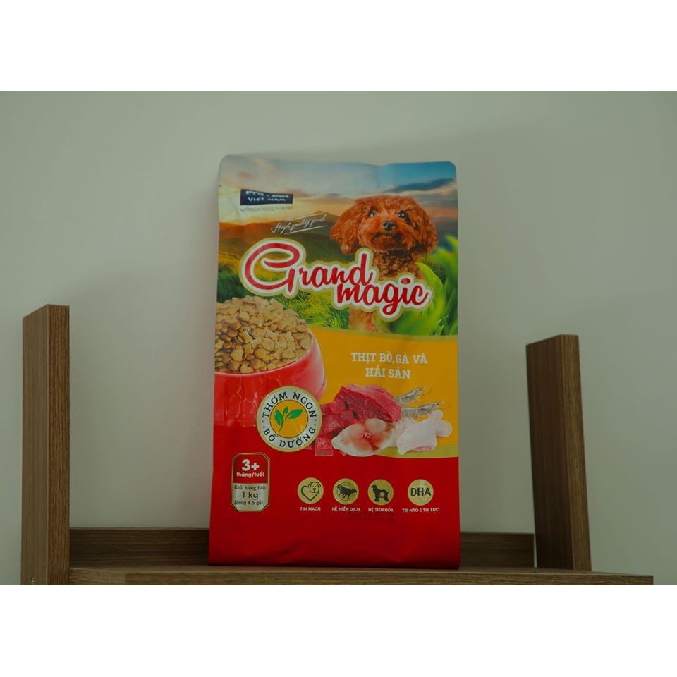 THỨC ĂN CAO CẤP DÀNH CHO CHÓ GRANDMAGIC bao 1kg