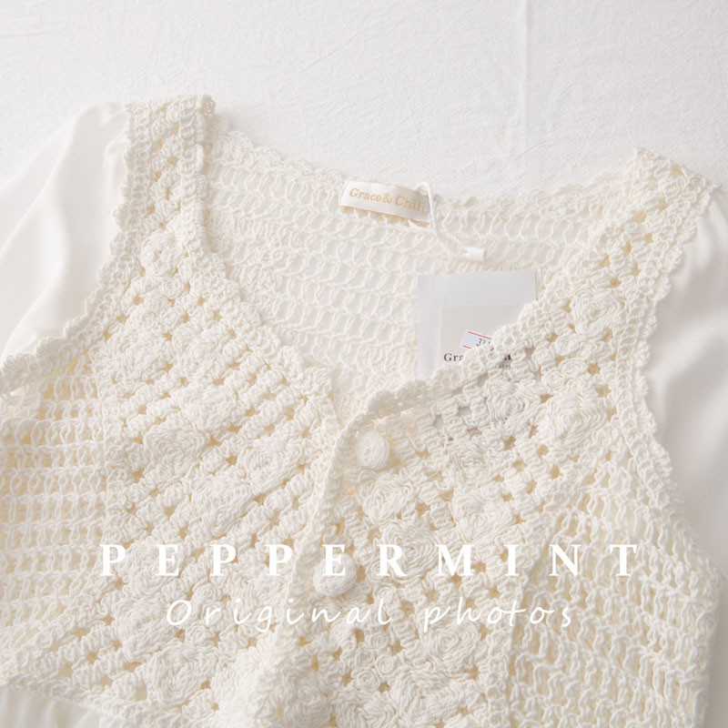 Áo sơ mi chiffon tay dài phối ren phong cách cho nữ 42253