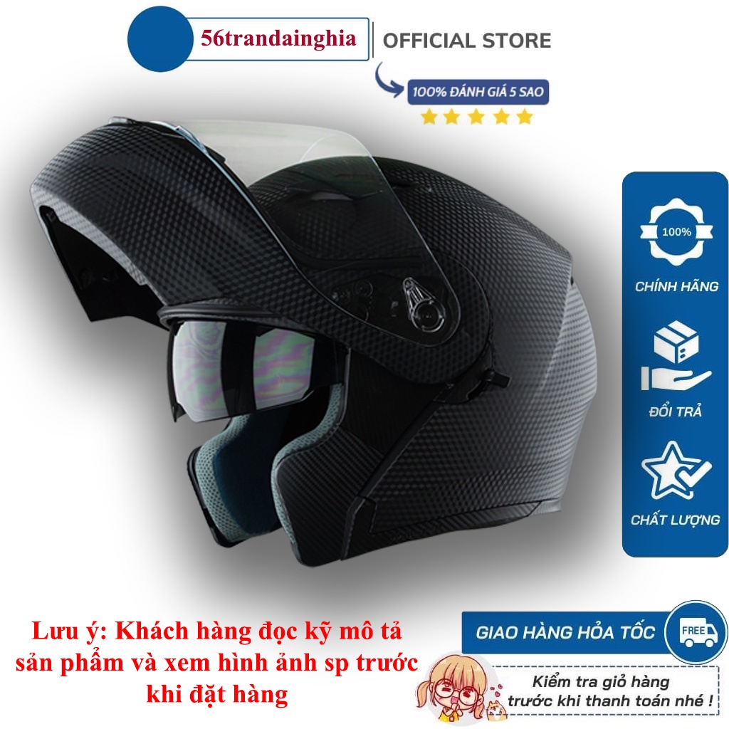 Mũ bảo hiểm Fullface lật hàm Royal M179 - M136 chính hãng bảo hành 12 tháng