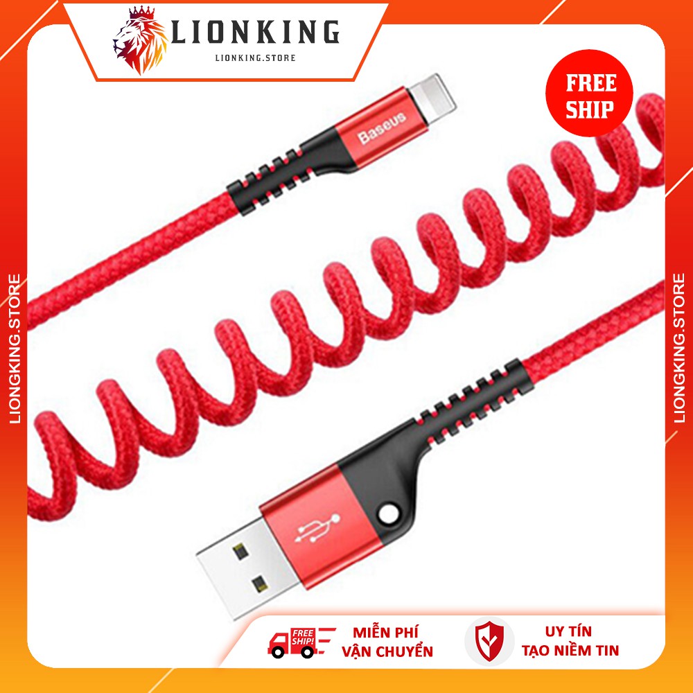 Cáp sạc lò xo ⚡FS50K⚡ Baseus CALSR-09 dài 1m có thể co giãn siêu gọn (Nhiều màu)