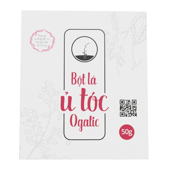 Bột Lá Ủ Tóc OGATIC 50g - Hàng Chính Hãng - Từ Thảo Mộc Tự Nhiên - An Toàn, Tự Nhiên