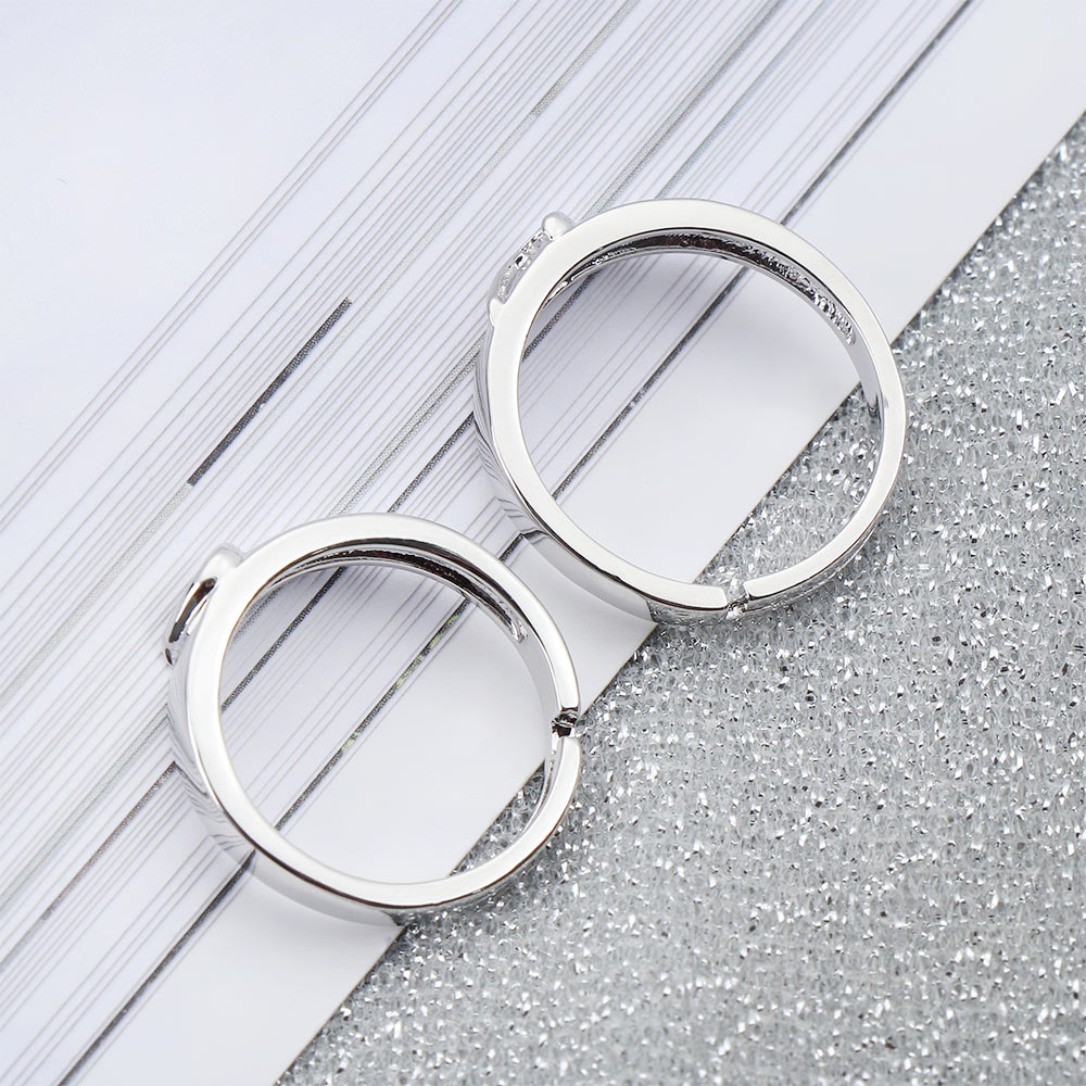 1 Cặp Quà Valentine Dễ Điều Chỉnh Lãng Mạn|Nhẫn Cưới Mạ Bạc Cho Cặp Đôi|Hình Trái Tim