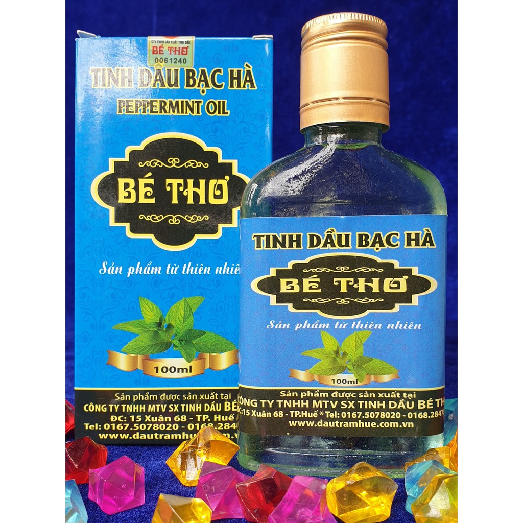 Tinh dầu Bạc Hà Bé Thơ 100ml giúp thông mũi, trị mụn, giảm sẹo, vết thâm, khử mùi cho phòng và đuổi chuột