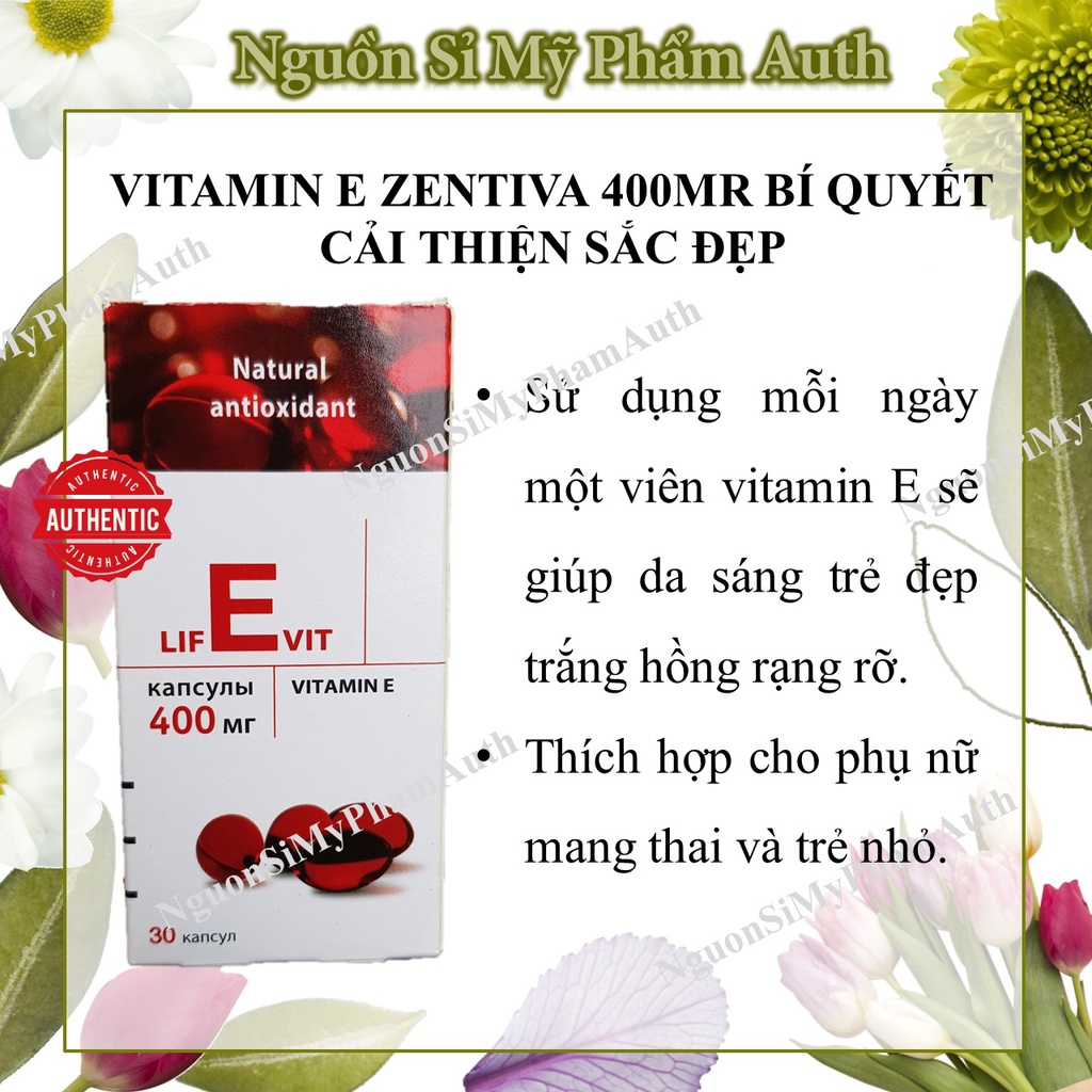 Vitamin E Zentiva đẹp da tóc móng