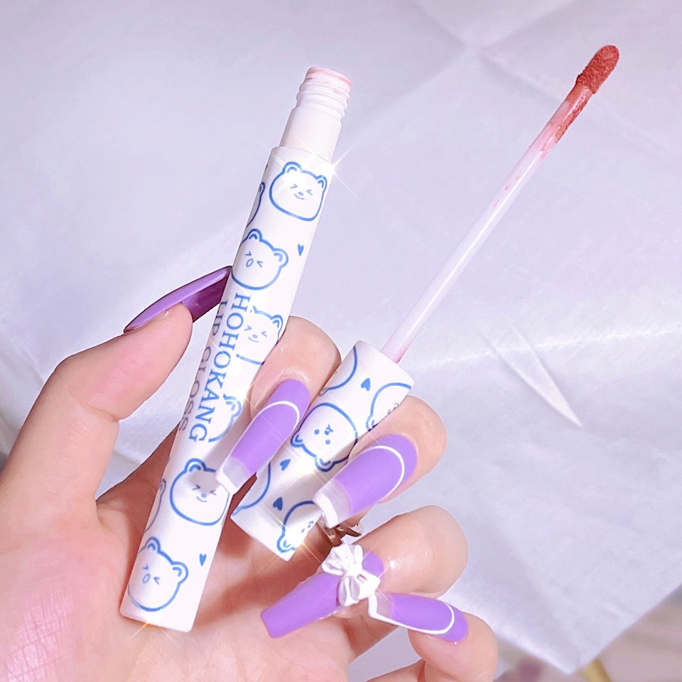 [Hàng mới về] Son Kem Lì Mịn Mượt Như Nhung Hình Gấu Đáng Yêu