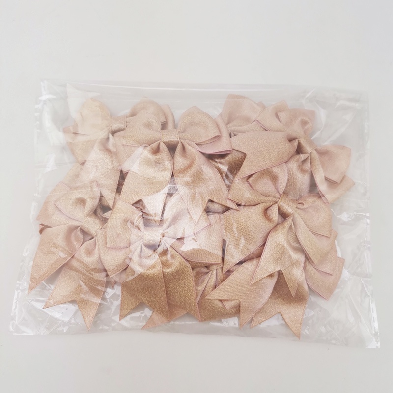 Set 15 Nơ Ruy Băng satin 7cmX7cm Màu Vàng Hồng Làm Đồ Thủ Công Đa Ứng Dụng