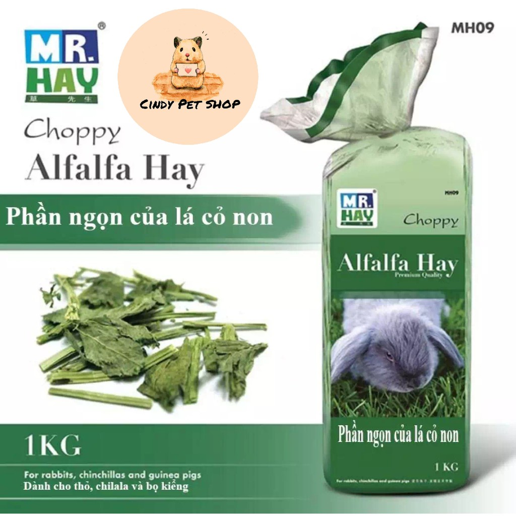 Cỏ Alfalfa Mr.Hay 1kg cho Thỏ, Bọ Ú...