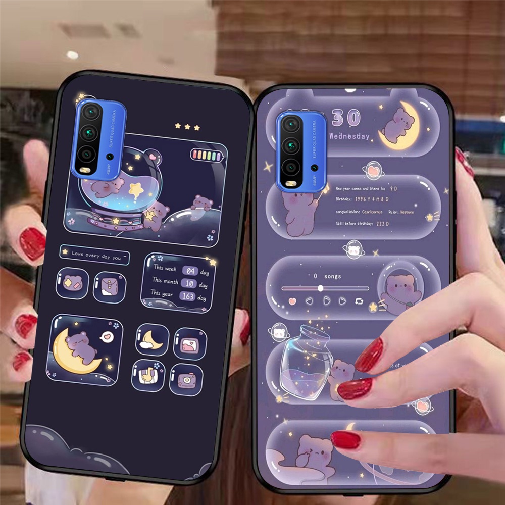 ốp lưng điện thoại xiaomi redmi 9t bộ gấu tím may mắn