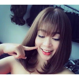 Tóc giả nguyên đầu lửng cúp gọn vào vai siêu kute