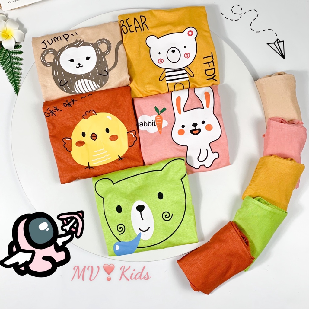 Bộ Quần Áo Bé Gái, Bé Trai Minky Mom Vải Thun Lạnh in hình Khỉ nâu... Dài Tay Cho Bé