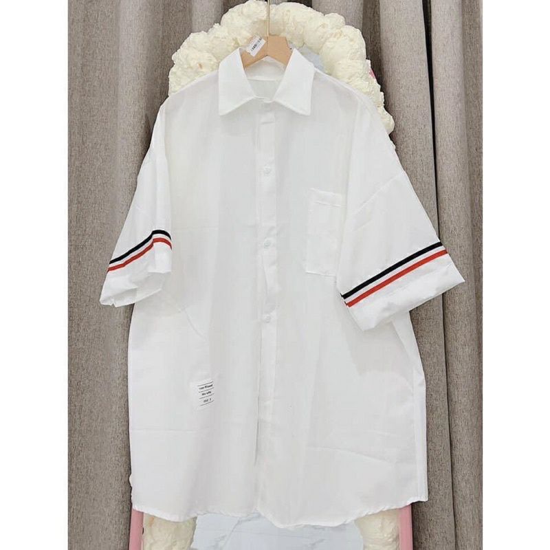 Áo sơ mi viền tay quốc dân, Áo sơ mi  tay ngắn viền Hàn Quốc