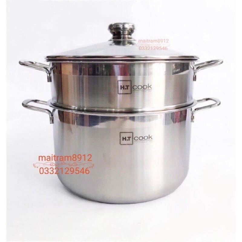 Bộ nồi xửng hấp 28cm/30cm (28 cm/30 cm) thương hiệu HT/Fata Cook dùng được bếp điện từ