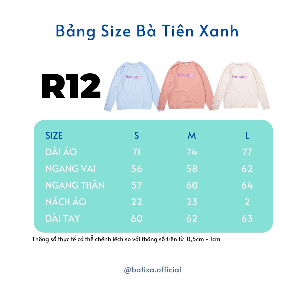 Áo Thun Tay Dài  Nam Nữ Cổ Tròn Phông Unisex Áo Đôi Thu Đông Batixa Sweatshirt R12 Local Brand chính hãng BATIXA