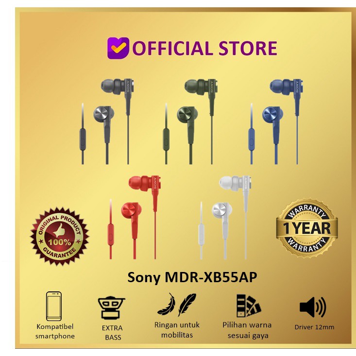 Tai Nghe Sony Mdr-Xb55Ap Chính Hãng Chính Hãng Tích Hợp Mic