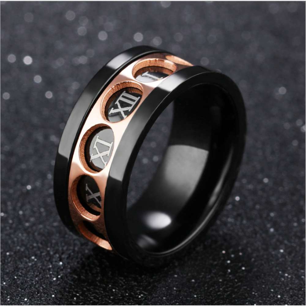 Nhẫn Thép Titan Khắc Số La Mã so122