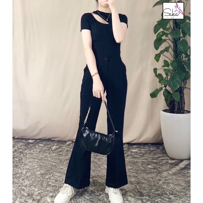 Quần tây nữ ống loe dáng đứng có túi tuyết mưa dày dặn