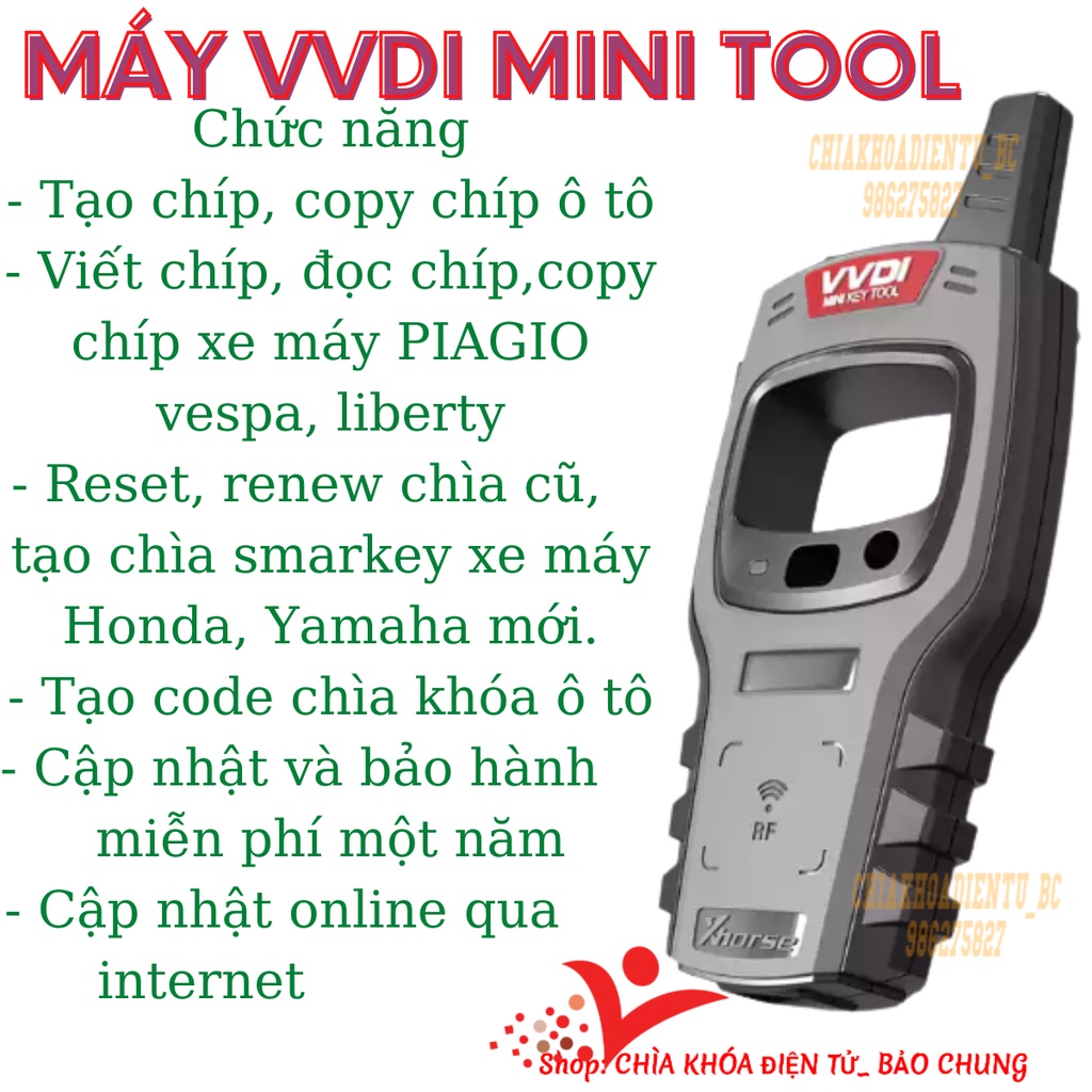 Máy vvdi tạo chíp, copy chíp dành cho ô tô, xe máy, tạo chìa smarkey xe máy