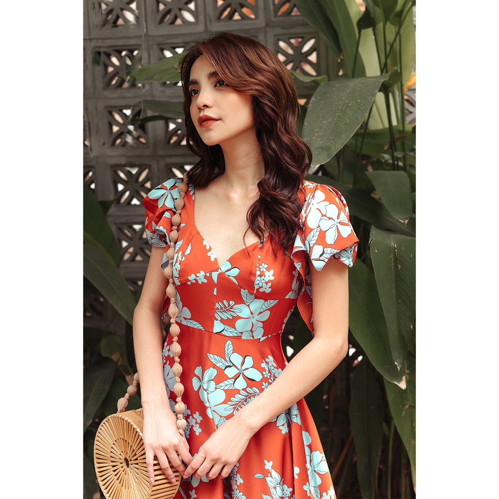 Đầm suông ngắn tay tay bồng xẻ - 20Again | BigBuy360 - bigbuy360.vn