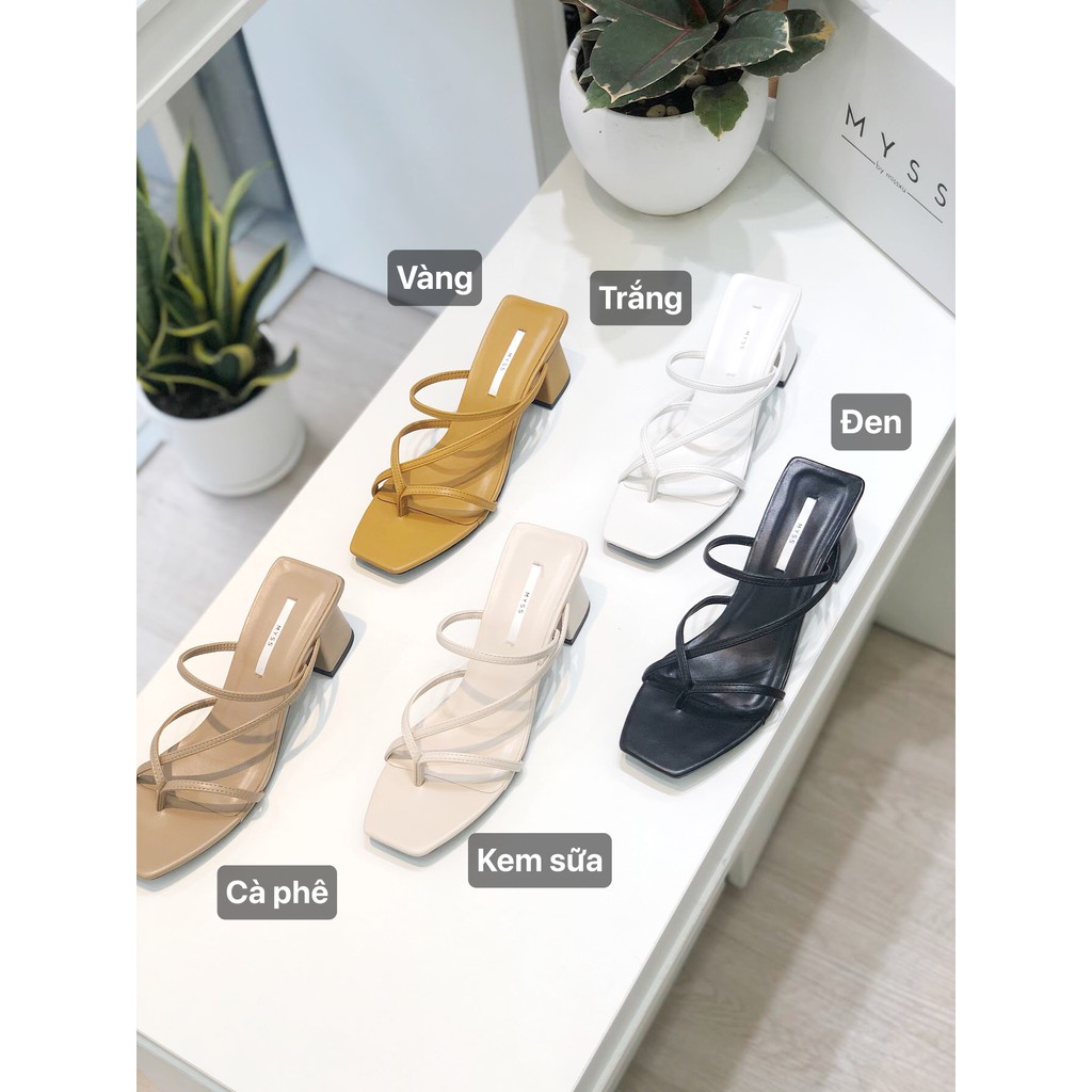 Giày guốc nữ  xỏ ngón dây chéo 5cm thời trang MYSS  - SU70