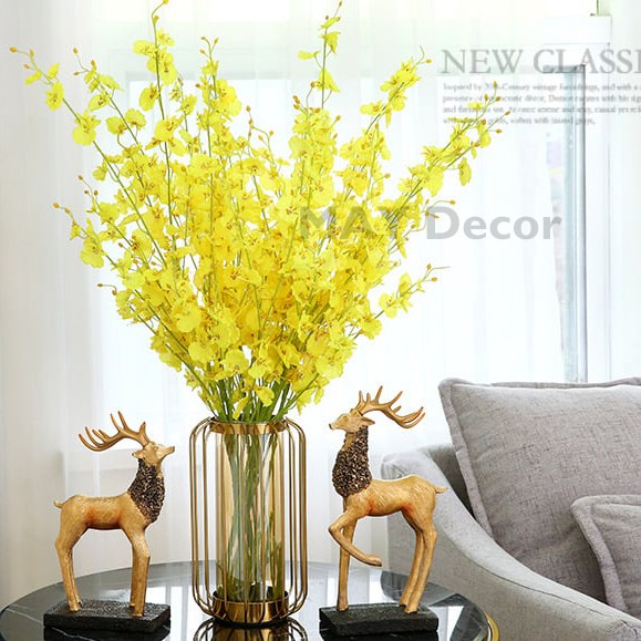 Lọ Hoa Thuỷ Tinh Cao Cấp Kiểu Dáng Khung Sắt Cách Điệu Trang Trí Để Bàn | MAY Decor