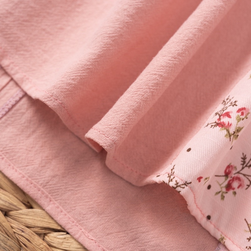 Váy cho bé gái,Vải thô cara phối hoa xinh xắn cho bé từ 9-35kg