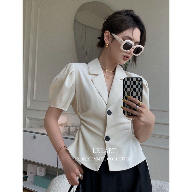 Áo Cut out Rút Nhún Eo Phong Cách Retro Sang Trọng