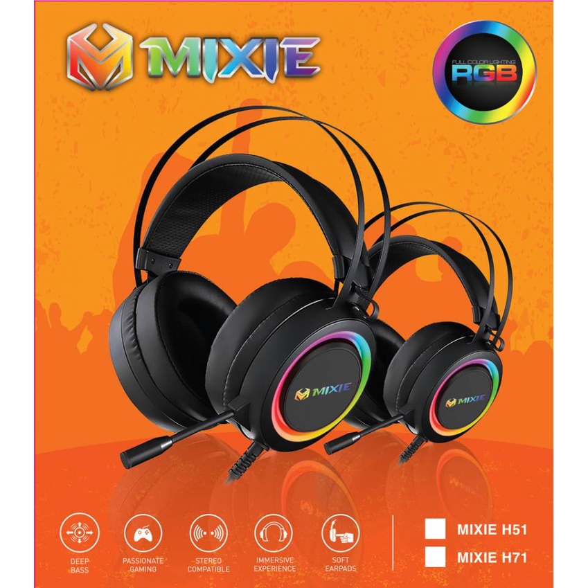 (Chính Hãng) Headphone Có Dây Usb Tai Nghe Gaming Mixie H71 Có Mic Led Rgb, Âm Thanh 7.1 Hay BH 12 Tháng