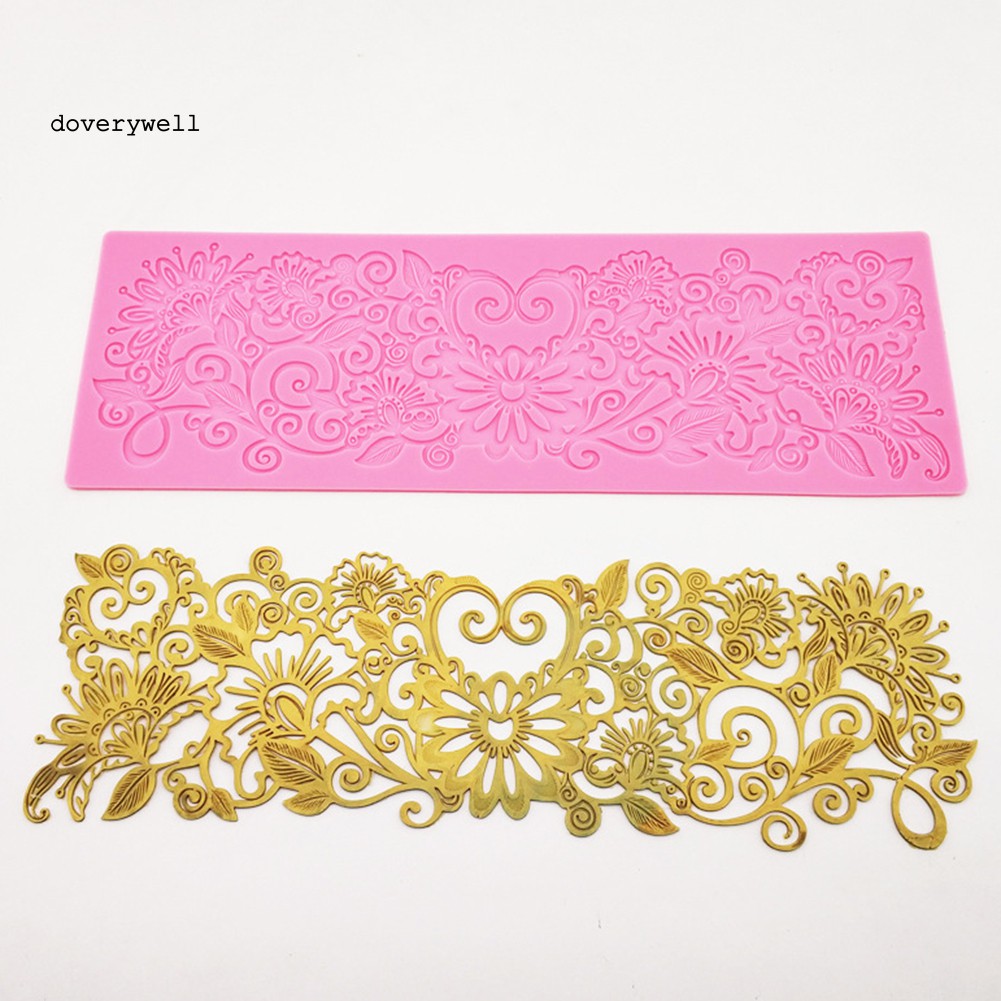 Khuôn Silicone Tạo Hình Làm Bánh Kẹo Hình Ren Hoa Diy