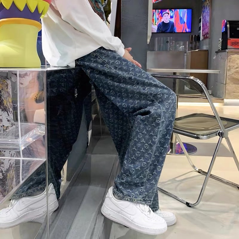 Quần Jean Baggy Nam In Họa Tiết 3S Cao Cấp - ống suông rộng, ulzzang - CÓ SẴN tại SHOP Cao Cấp | BigBuy360 - bigbuy360.vn