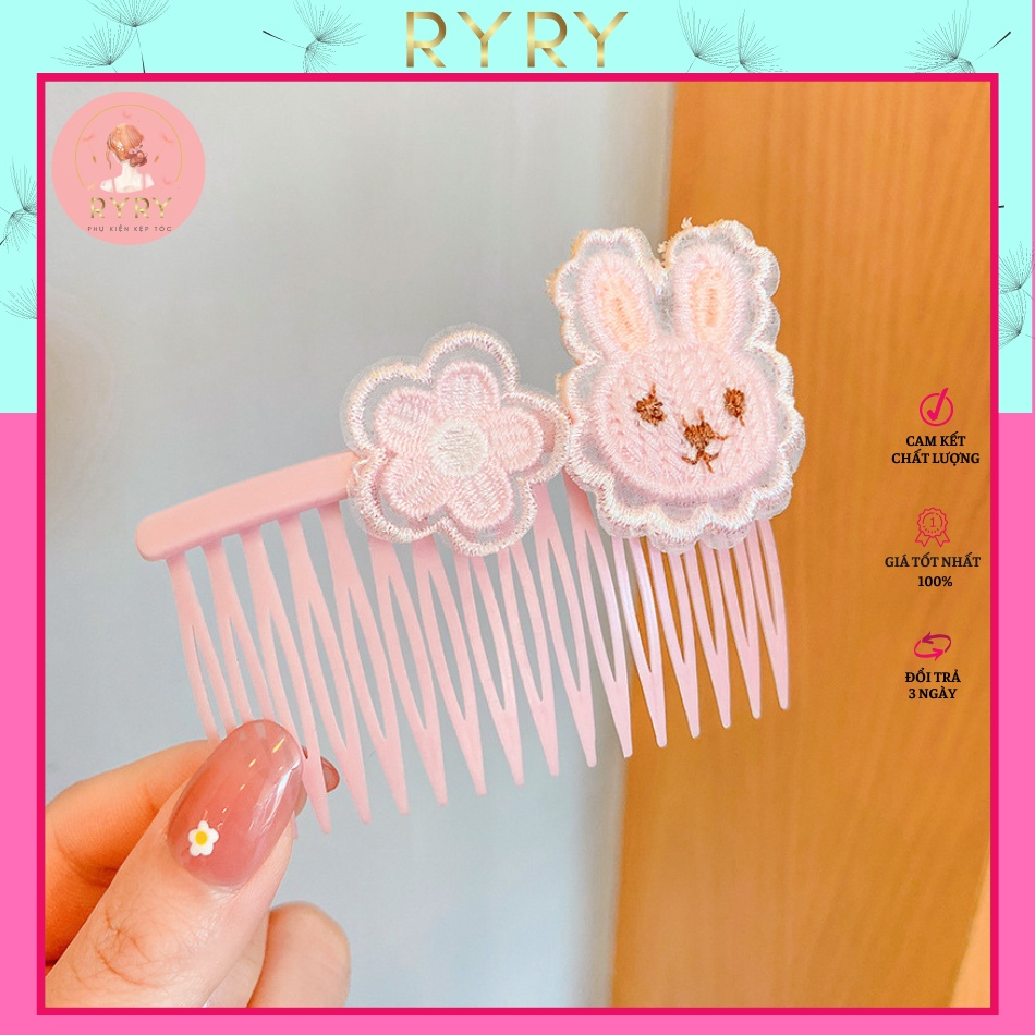 Xước Tóc/Cài Tóc Mái Hình Mèo, Thỏ, Trái Cây Màu Sắc Đáng Yêu Cho Bé Gái Thiết Kế Dạng Lược Chải/ Xược Mái