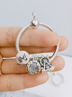 Mặt dây chuyền dùng để mix charm bạc (ko kèm charm)