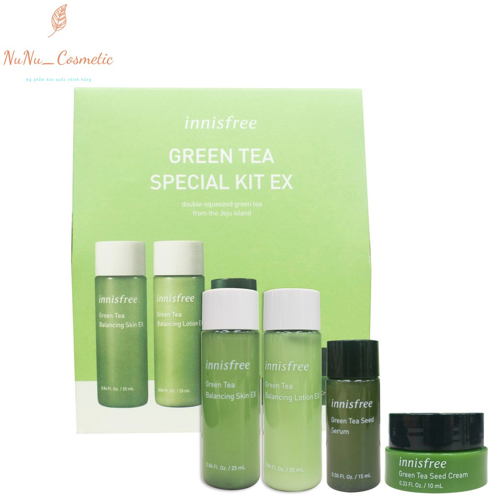 Bộ Dưỡng Da Dùng Thử Innisfree Trà Xanh Green Tea Special Kit EX Set