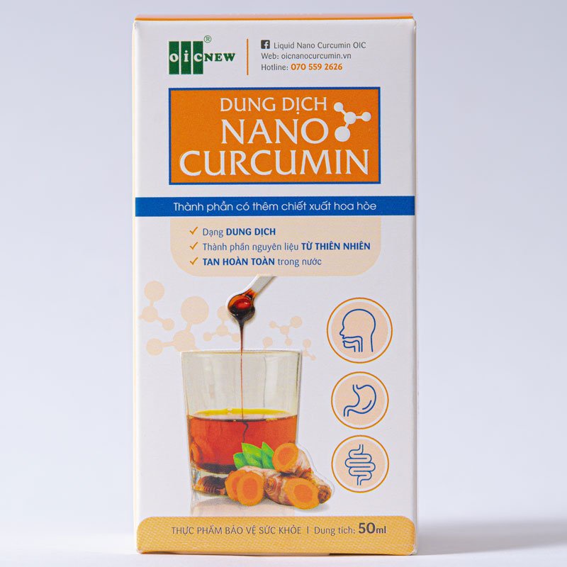 Dung dịch Nano Curcumin OIC (LNCO) 50ml, Hỗ trợ chống oxy hoa!
