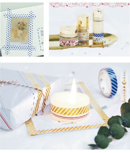 Set 5 cuộn băng dính trang trí washi tape MÀU NHŨ