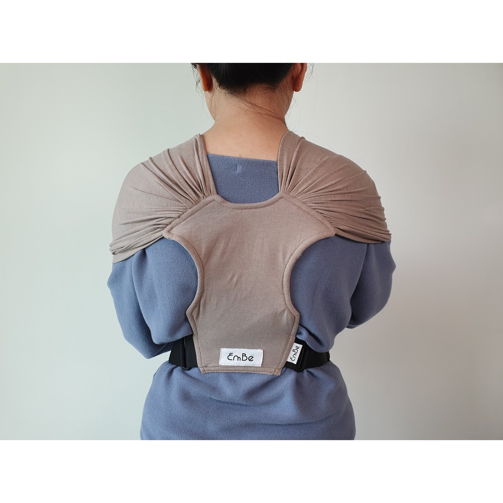 Địu Vải Cao Cấp EmBé Sling Dòng Flex Và Flex Plus Màu Mocha Cho Bé Từ 0 Đến 24 Tháng Tuổi