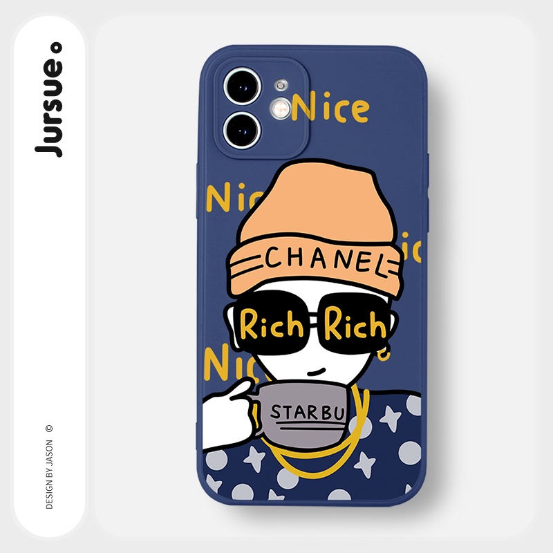 Ốp lưng JURSUE hoạt hình cặp đôi dễ thương đẹp cho iPhone 13 12 11 Pro Max SE 2020 X XR XS ip 8 7 6 6S Plus kute Y294