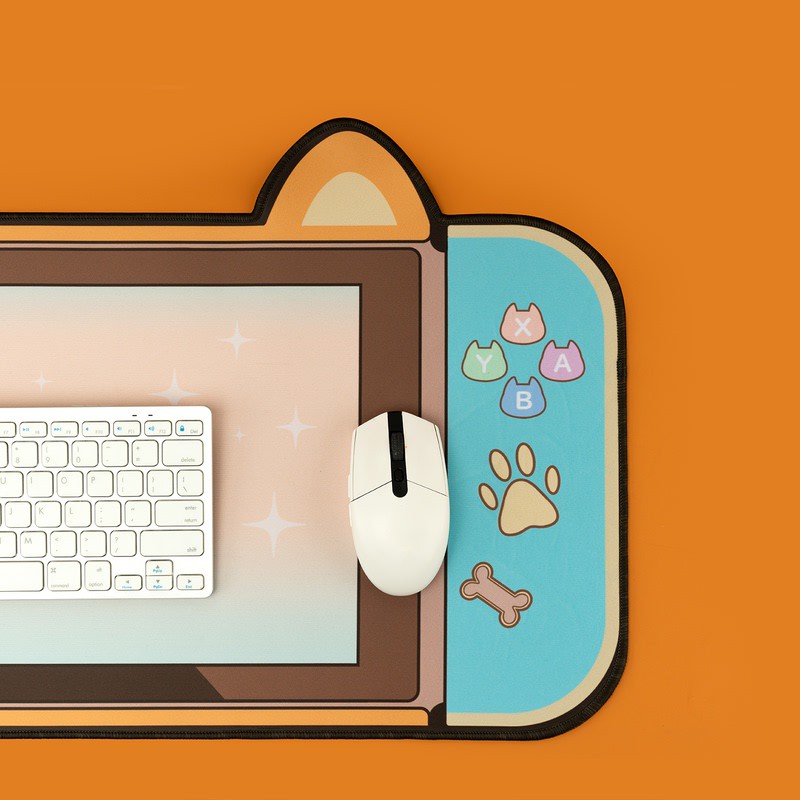 Tấm Lót Chuột/ Kê Tay Gõ Bàn Phím Chơi Game Chống Trượt Hình Tai Mèo Dễ Thương Tiện Dụng