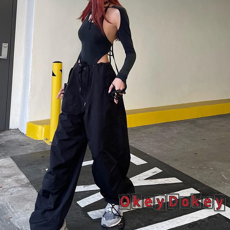 Quần Dài Ống Rộng Lưng Thun Rút Dây Màu Trơn Thời Trang Mùa Hè Cho Nữ