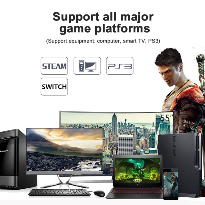 Tay Cầm Chơi Game Bluetooth Không Dây Usb C Cho Ps3 Nintendo Switch / Switch Pro Pc Android Phone Tv Box