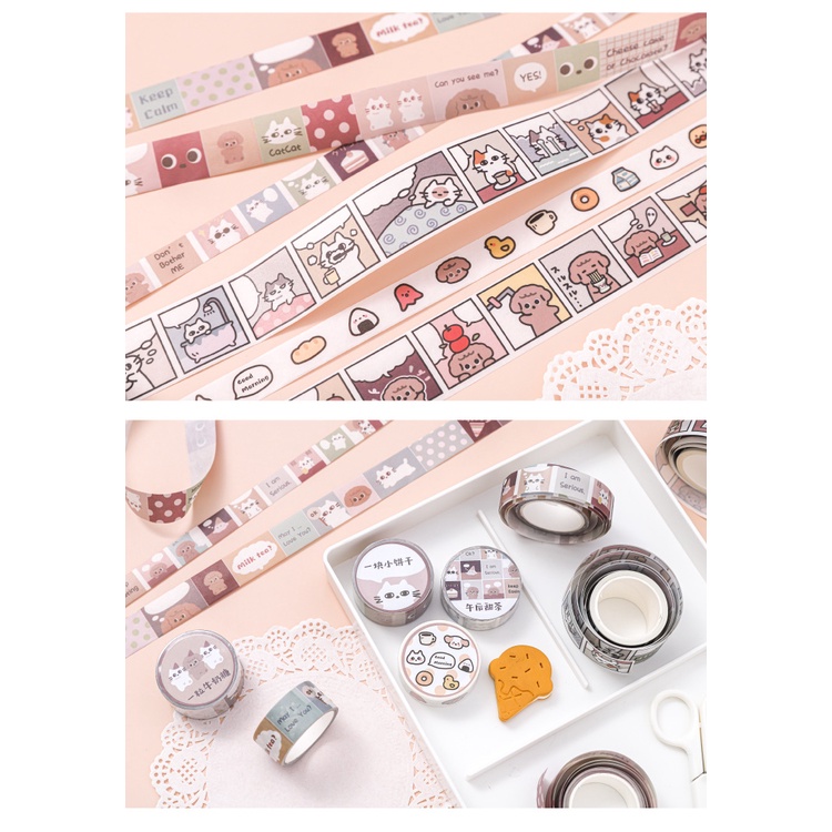 Băng Keo Dính Trang Trí Washi Tape Kiểu Khung Thoại Truyện Tranh Manga Dễ Thương