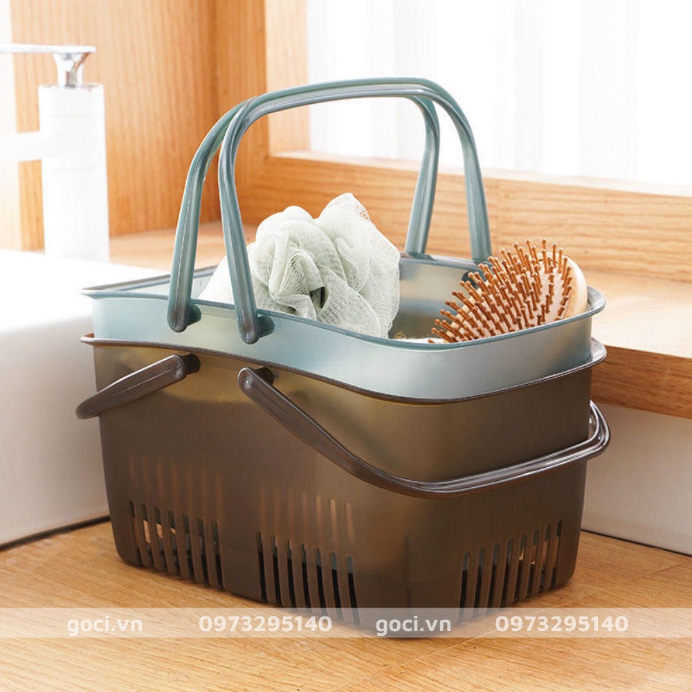 Giỏ nhựa đựng đồ đa năng có tay cầm quai xách thoáng khí tiện lợi cao cấp