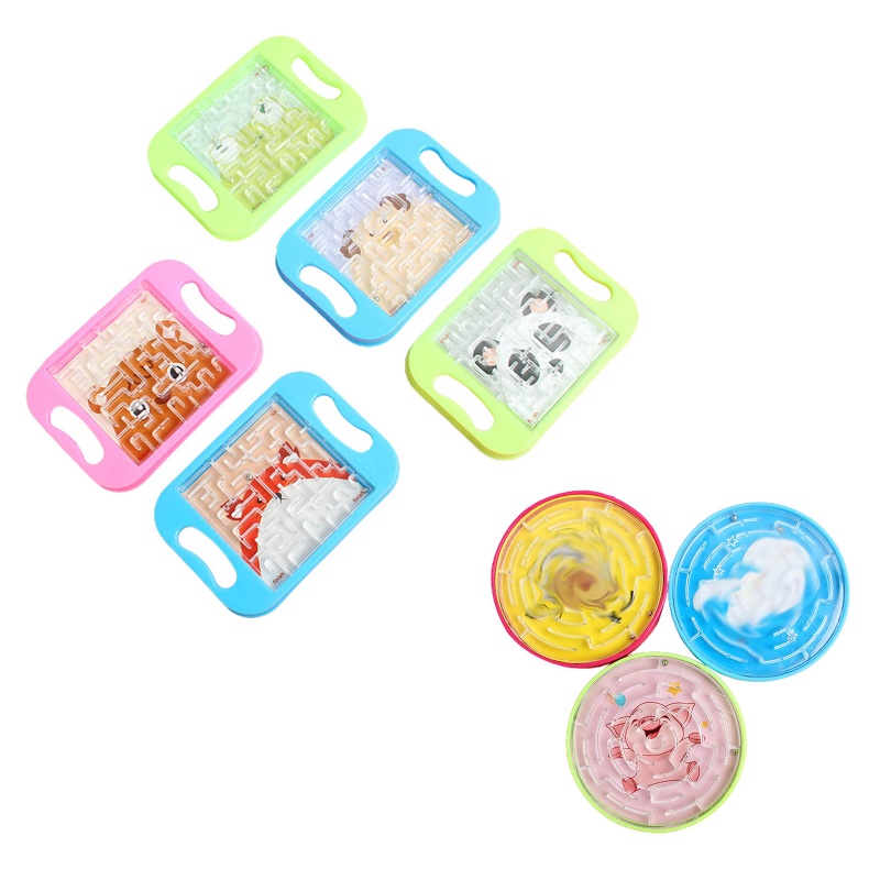 Đồ Chơi Mê Cung 3D Kiểu Hoạt Hình Vui Nhộn Kèm Hạt Kim Loại Dành Cho Trẻ Em