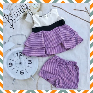 🍭 Bộ kate phối sọc cho bé 10-25kg