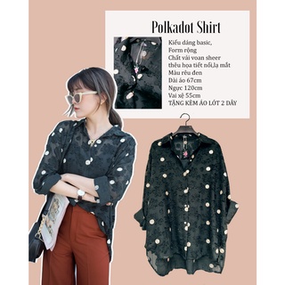 Polkadot shirt ⚜️⚜️⚜️ áo sơ mi họa tiết nổi ⚜️⚜️ form rộng cá tính