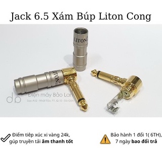 Jack 6.5mm Cong Liton USA, Màu Xám, Đầu Jack Xi Vàng 24k , Bảo Hành 6 Tháng